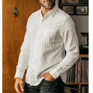 Hiroshi Kato The Ripper White Waffle Double Gauze Cotton Button-Up
Shirt Size XL